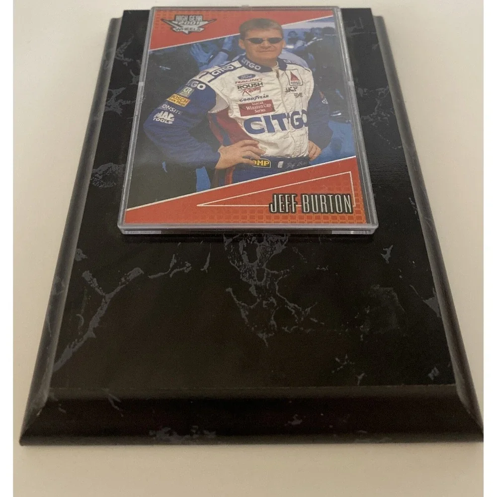 Jeff Burton 2001 High Gear Wheels Trading Card Black Marble Display Case